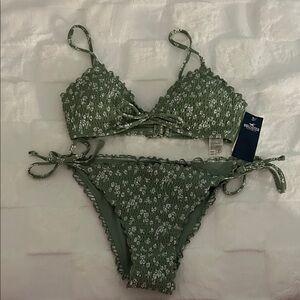 Hollister Olive Floral Bikini Set
